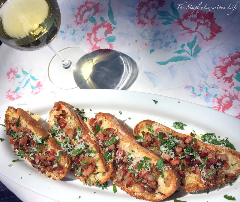 Pasta on the Grill? Sort of: Carbonara Crostini