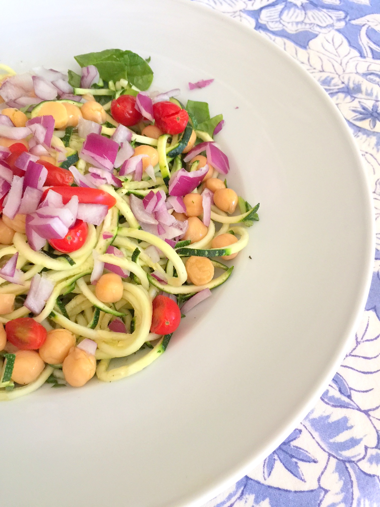 Lemon Basil Zucchini Noodle Salad