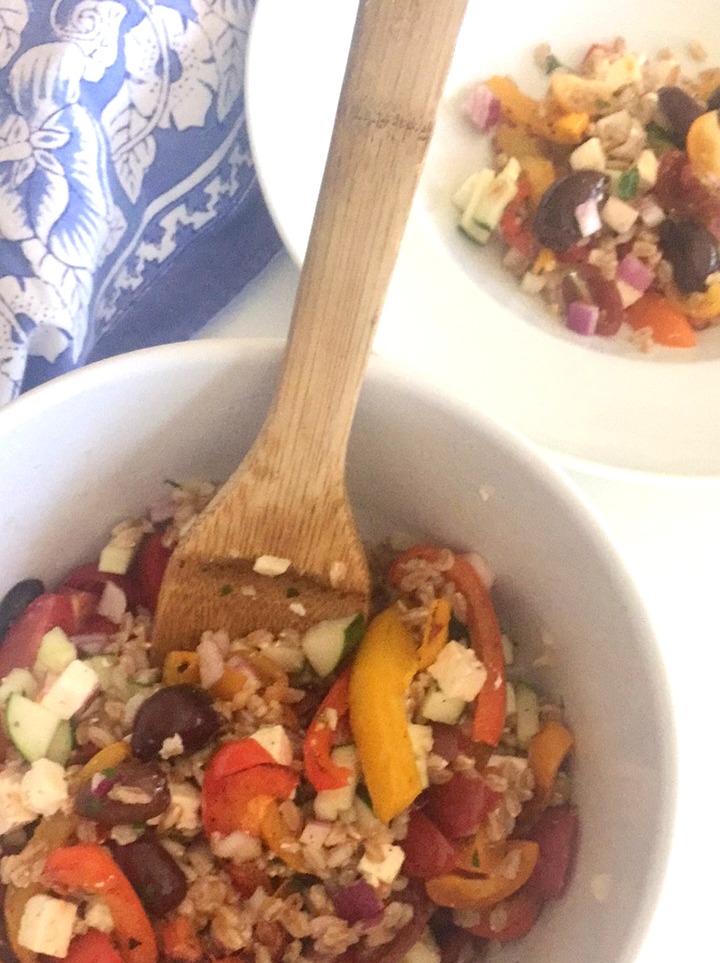 Roasted Bell Pepper Farro Salad
