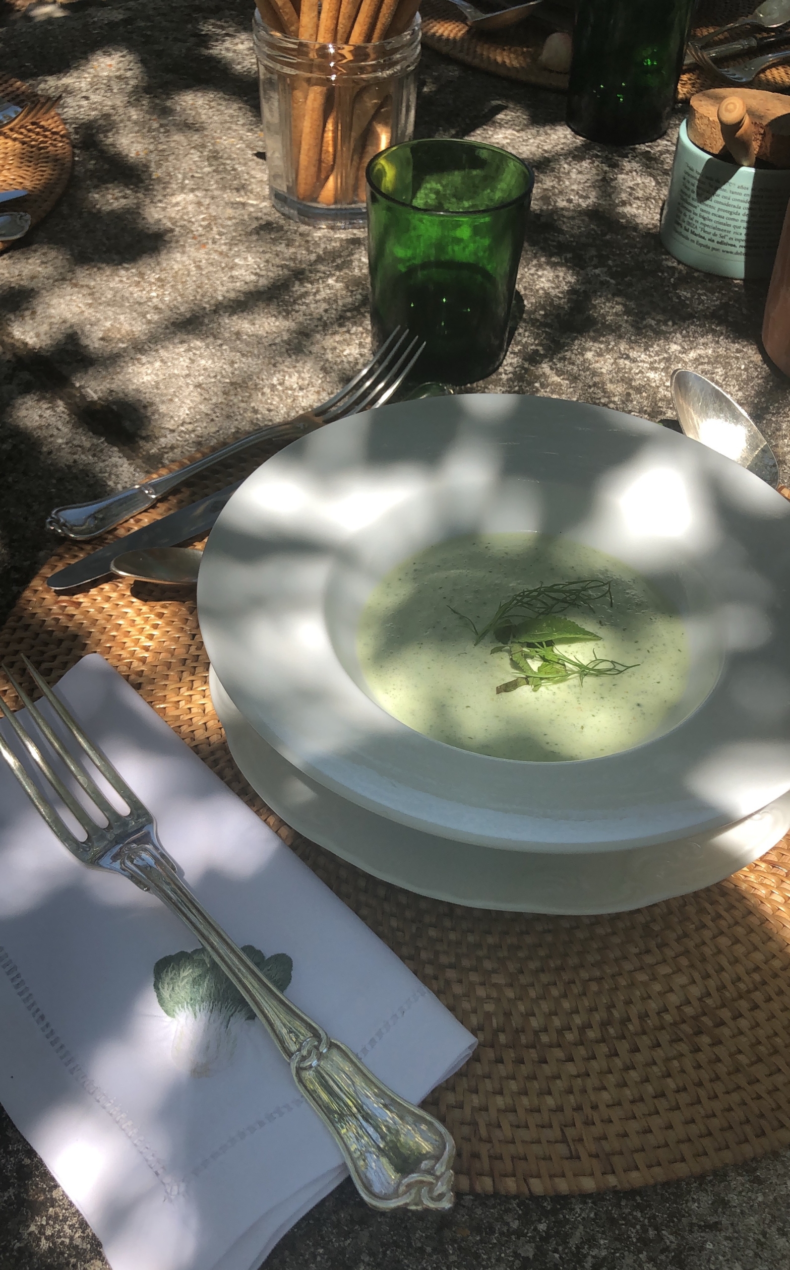 Chilled Cucumber and Yogurt Soup (w/fresh Dill & Mint)