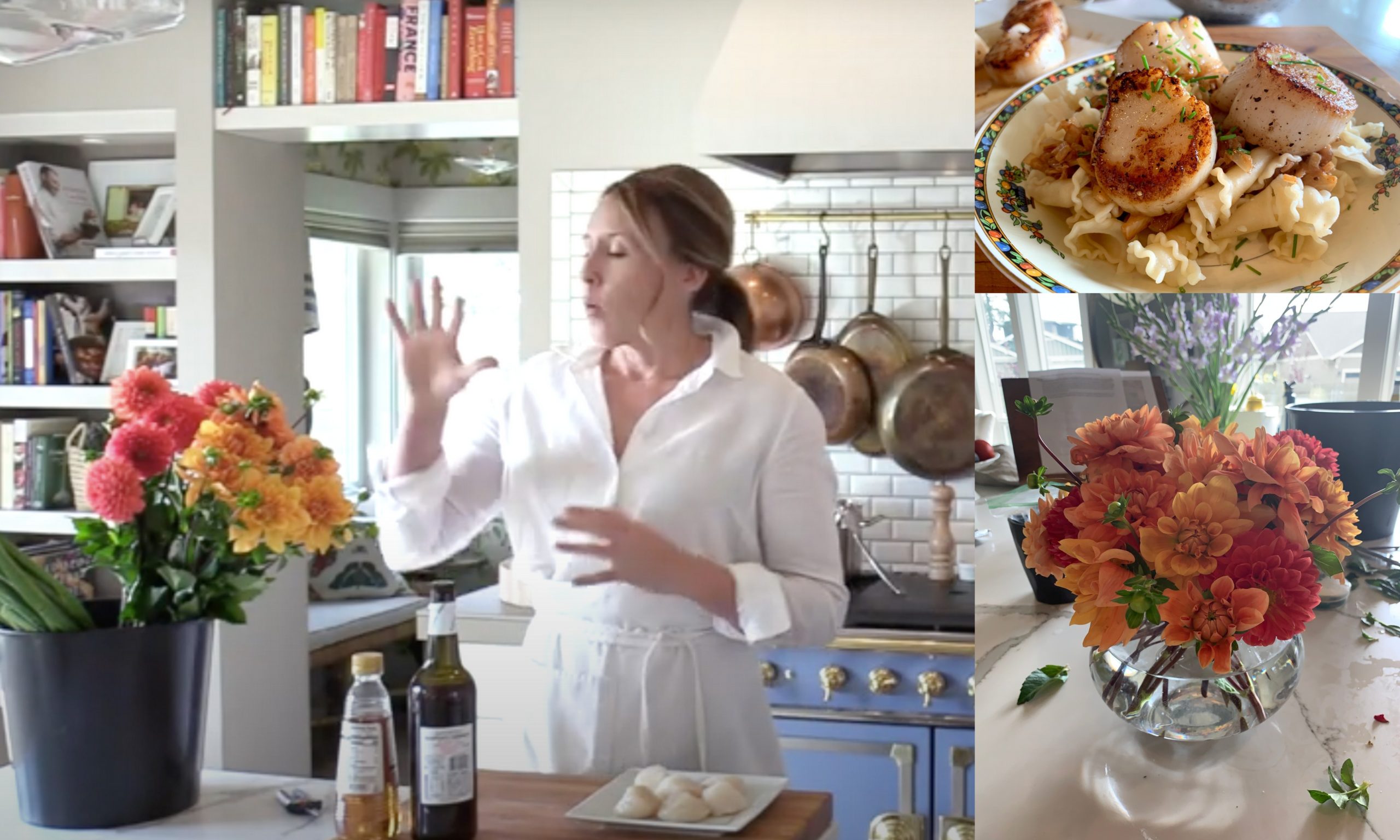 Seared Scallops with Sherry Cream Sauce + Arrange Your Own Simple Flower Bouquet