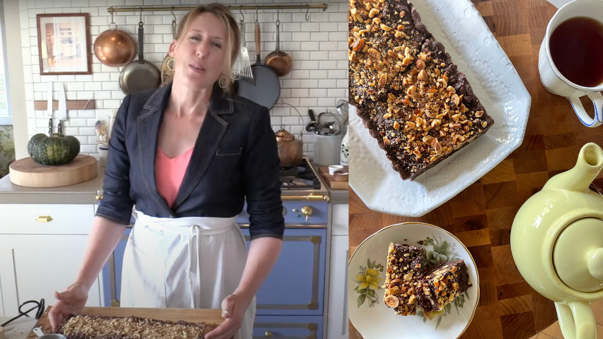A No-Bake Chocolate & Candied Hazelnut Tart