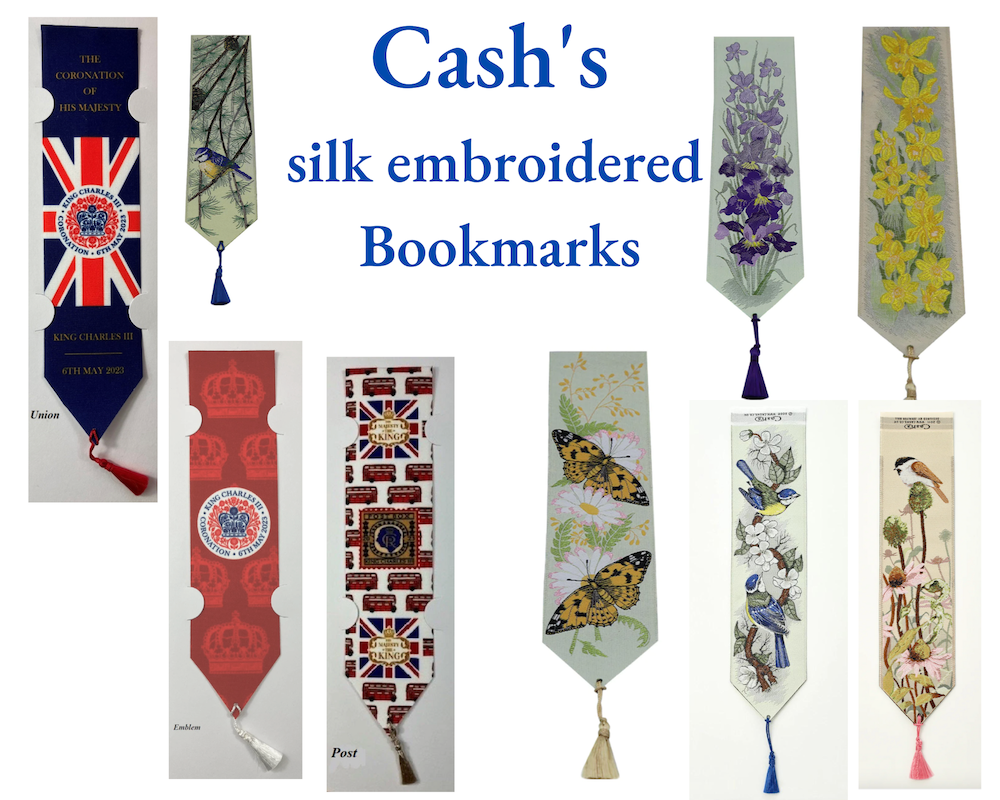 Cash Silk Embroidered Bookmarks, Made in England For Sale, limited stock