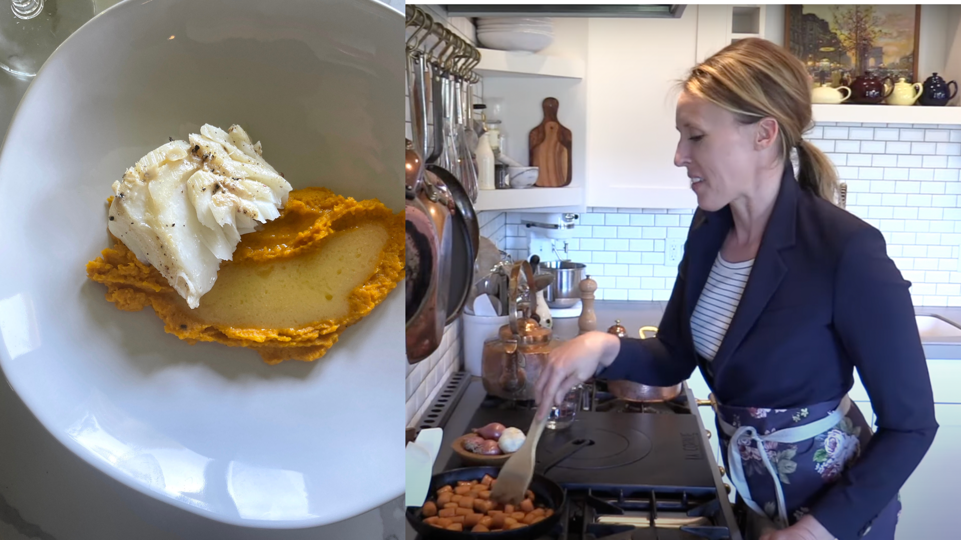 Cafe Lignac’s Plat du Jour adaptation – Pan-Fried White Fish on Carrot Purée with butter and white wine sauce