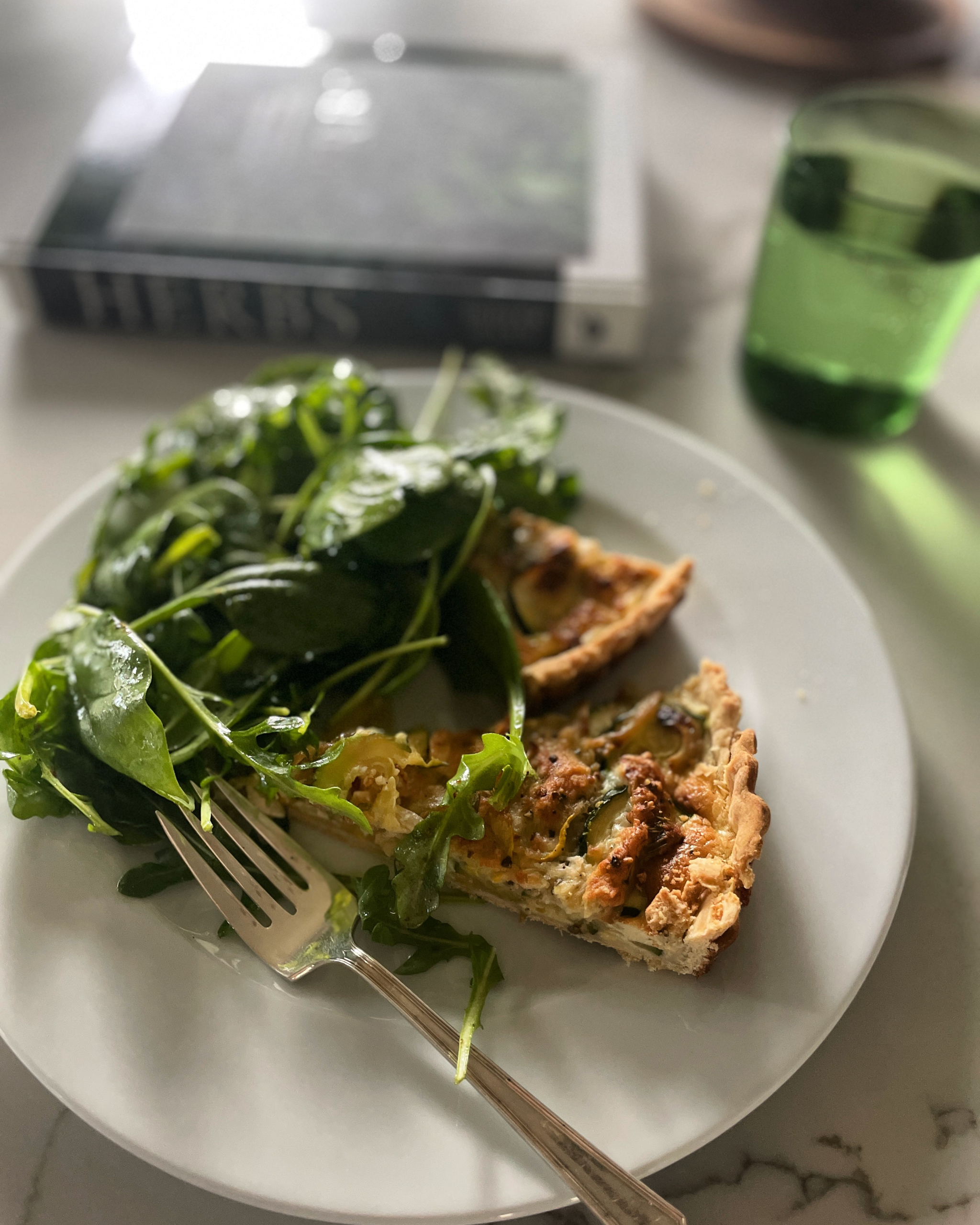 A Seasonal Winter Quiche: Rosemary, Courgette & Onion